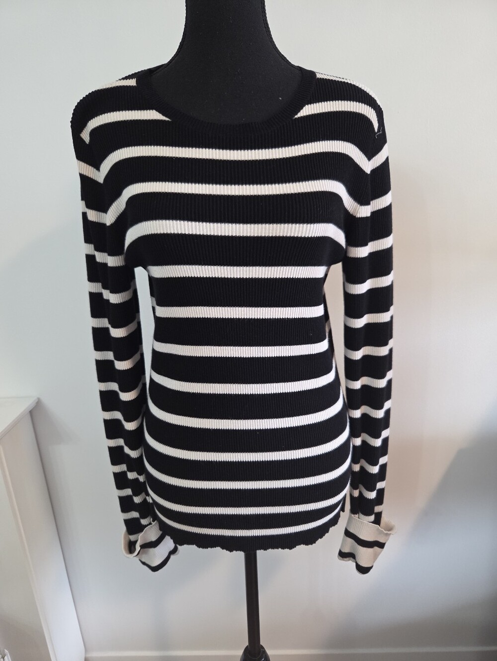 Theory striped ribbed sweater Sz L